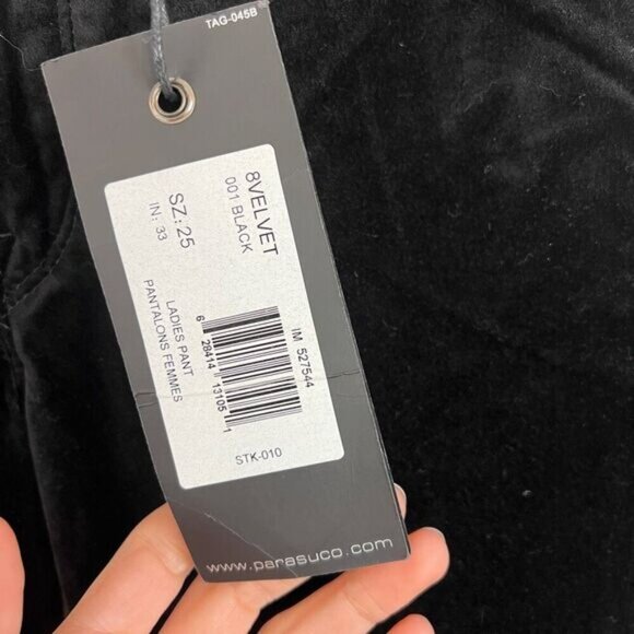 Brand New Parasuco Women's 25 Black Velvet Sofia Fit Mid Low Rise y2k Jeans - Picture 4 of 16